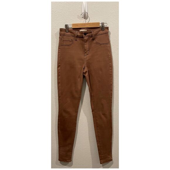 L'AGENCE High Waist Skinny Leg Brown Pants